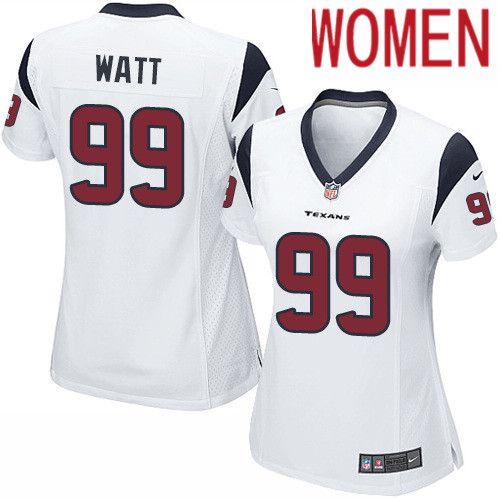 Women Houston Texans #99 J.J. Watt White Nike Player Game NFL Jersey->customized nfl jersey->Custom Jersey